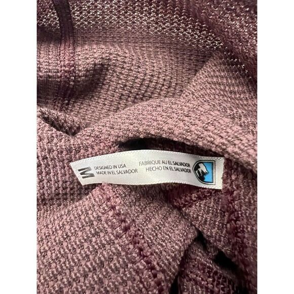 Kuhl Womens Waffle Scarf Neck Shirt Maroon Thermal Sz Medium Thumb Holes - Picture 6 of 6